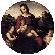 Maria mit Christuskind und zwei Heiligen, Tondo